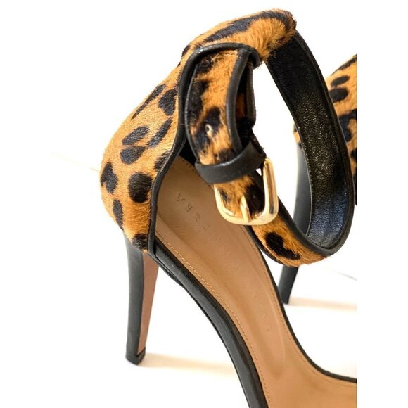 Veronica Beard Leopard Roan Sandals Multicolor Size US 8.5 Leather Pony Hair - Picture 7 of 15